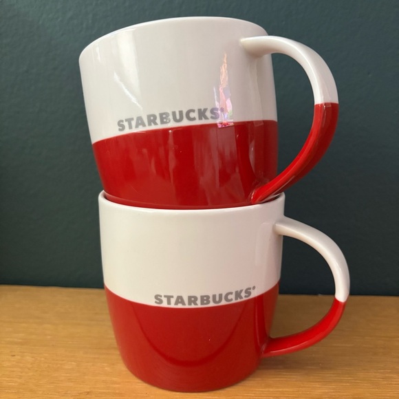 Starbucks Other - Starbucks Red and White Ceramic Mugs